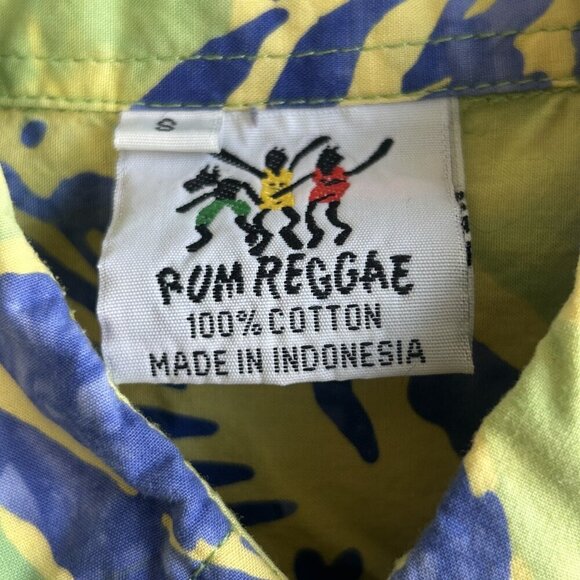 Rum Reggae Men's Cabana Aloha Shirt Humu Humu Hues Fish Motif Size Small - Picture 2 of 10